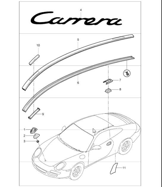 Diagram 810-00 Porsche 356B 1959-63 Carrosserie