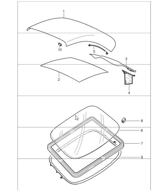 Diagram 811-10 Porsche 997（911）MK2 2009-2012  车身