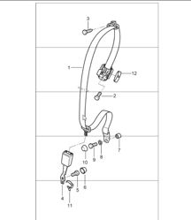 seat belt rear 997.1 CABRIO / TARGA 2005-08