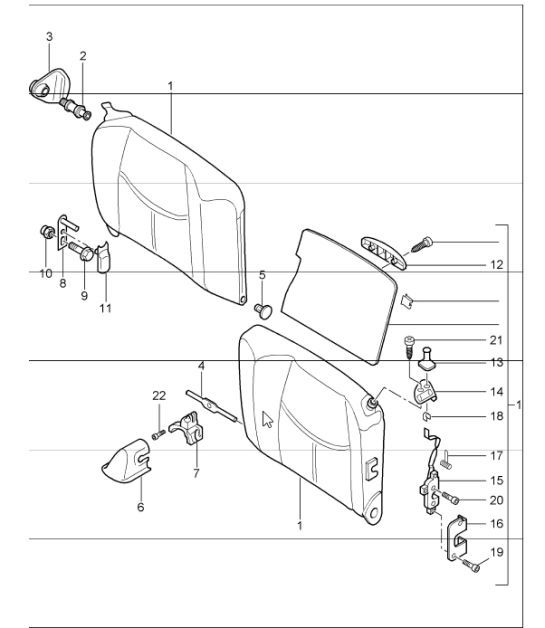 Diagram 817-40 Porsche Boxster 986/987/981 (1997-2016) Carrosserie