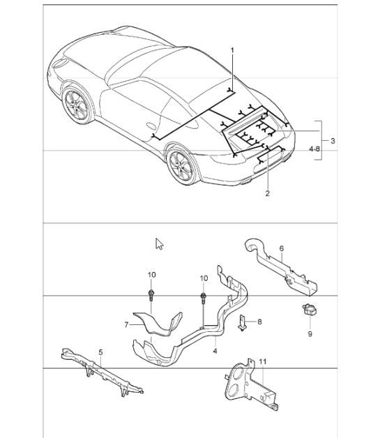 Diagram 902-20 Porsche 997 (911) MK1 2005-2008 Équipement électrique