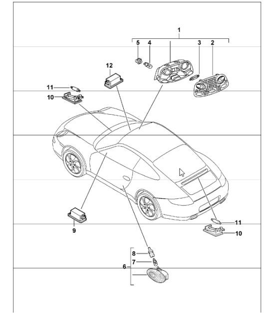 Diagram 903-04 Porsche Cayman S 3.4L 987C 2005-08 Materiale elettrico