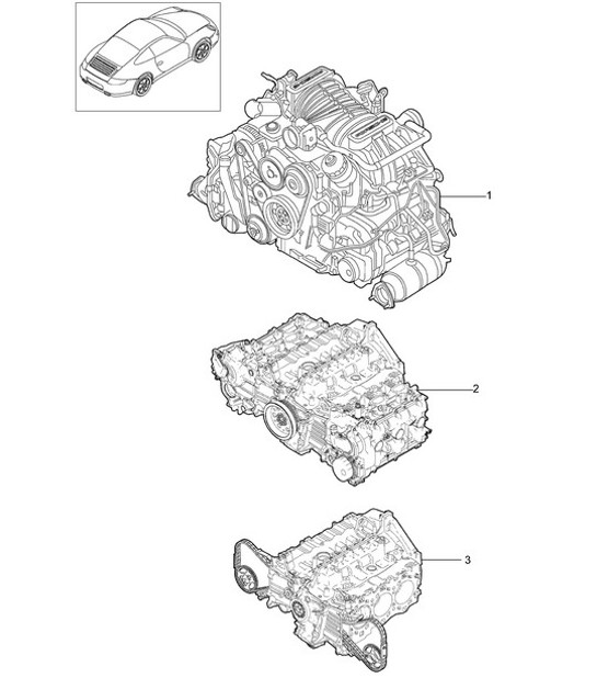 Diagram 101-000 Porsche 911Turbo 3.0L 1975-77 Motore