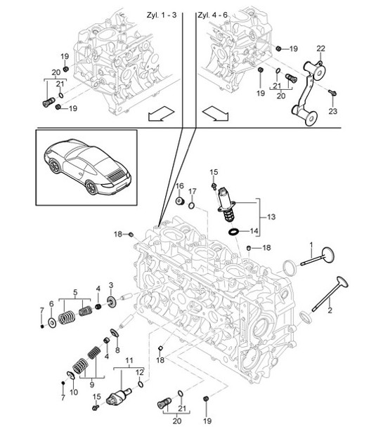 Diagram 103-005 Porsche 997 (911) MK2 2009-2012 Engine