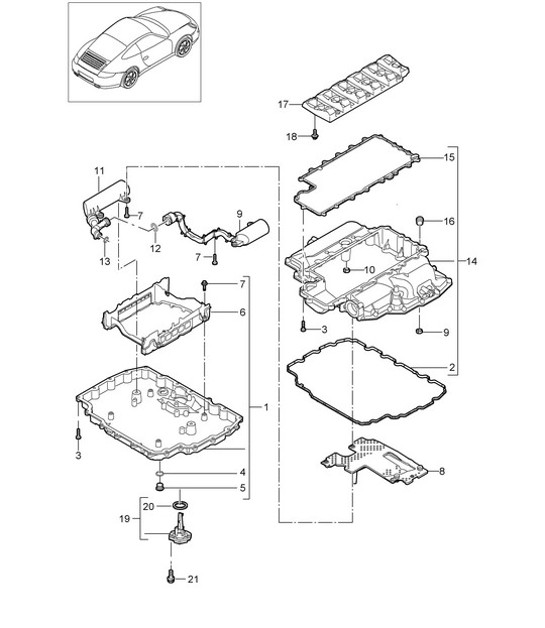 Diagram 104-002 Porsche Cayman 987C/981C (2005-2016) Motore