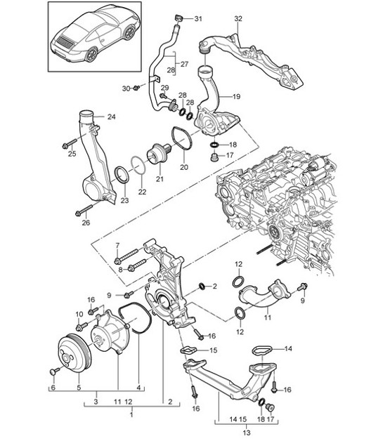 Diagram 105-000 Porsche Cayenne Coupé Turbo V8 4.0L Gasolina 550 CV 
