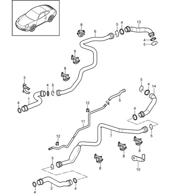 Diagram 105-007 Porsche 997 (911) MK2 2009-2012 Engine