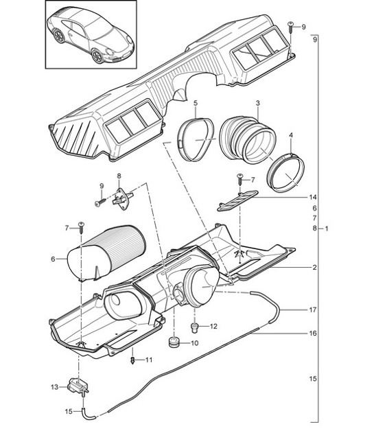 Diagram 106-000 Porsche Cayenne S 4.5L V8 2003>> Engine