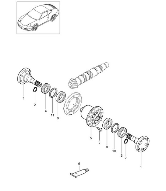Diagram 305-000 Porsche Cayman 987C/981C (2005-2016) Trasmissione