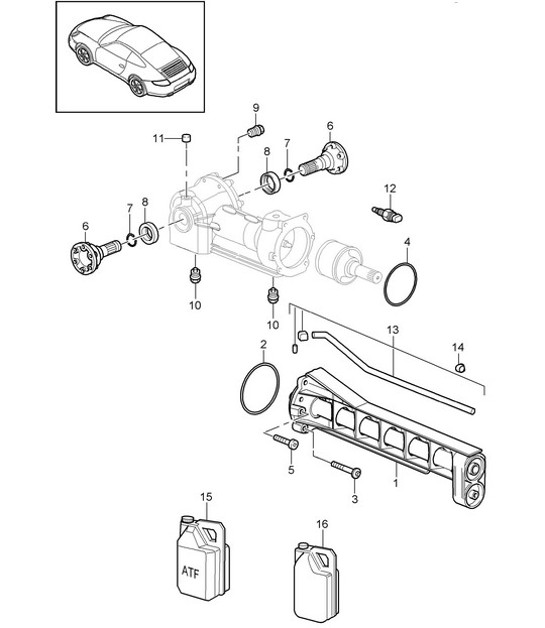 Diagram 305-016 Porsche 997 (911) MK2 2009-2012 Transmission