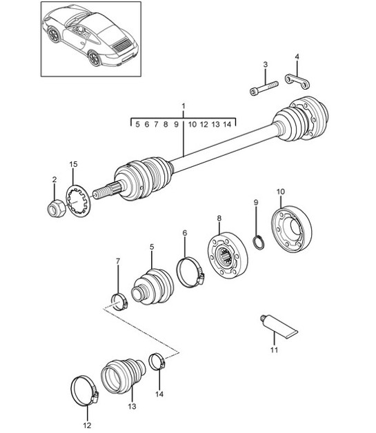 Diagram 401-010 Porsche 992 Carrera 2 3.0L 