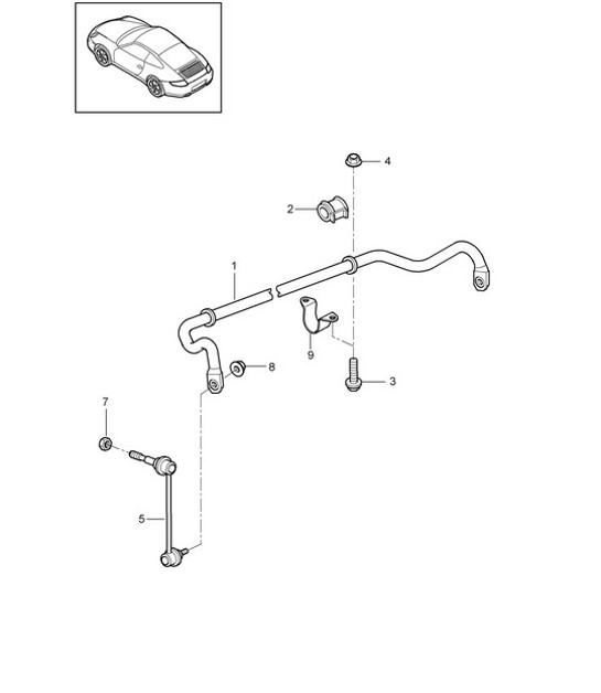 Diagram 402-005 Porsche 993 (911) (1994-1998) Front Axle, Steering 