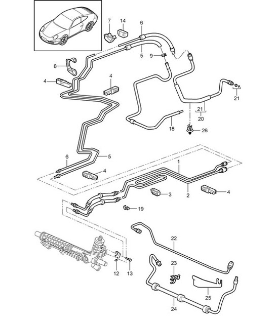 Diagram 403-001 Porsche Macan S benzina 3.0L V6 340Bhp Assale anteriore, sterzo 