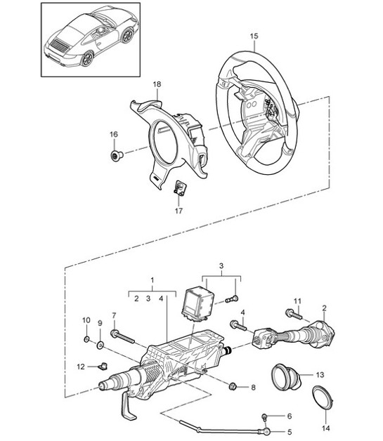 Diagram 403-004 Porsche 968 (1992-1995) Front Axle, Steering