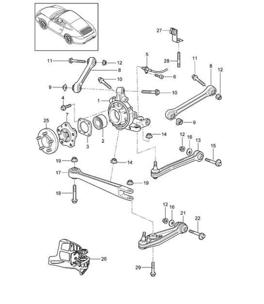 Diagram 501-000 Porsche Cayenne 3.6L 2007>> Eje posterior