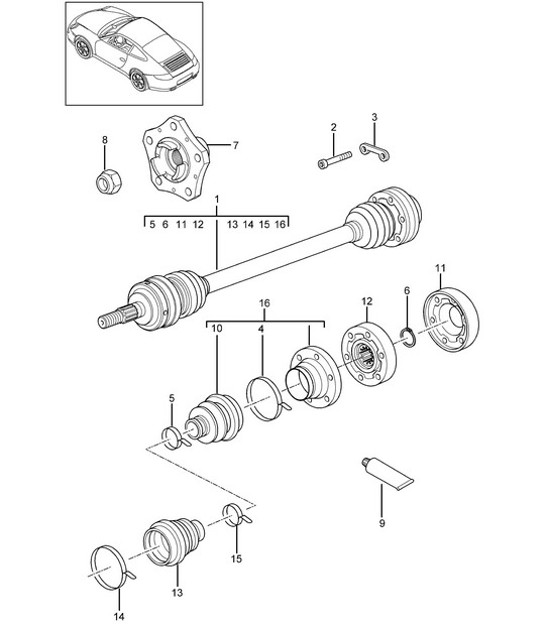 Diagram 501-005 Porsche 924S 2.5L 1988 