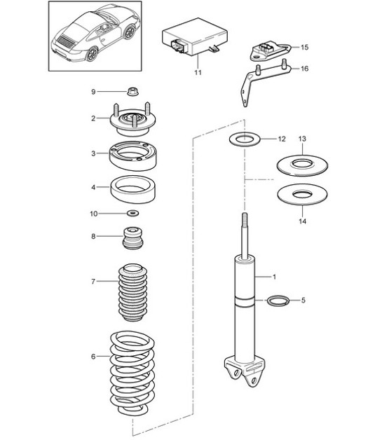 Diagram 502-001 Porsche Cayman 987C/981C (2005-2016) Rear Axle