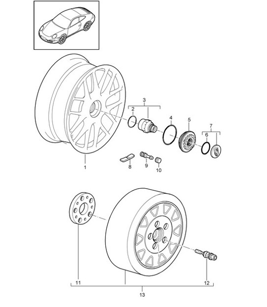 Diagram 601-001 Porsche Cayenne E-Hybrid V6 3.0L V6 340 CV 