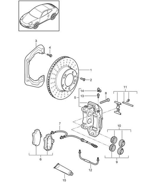Diagram 603-000 Porsche 914 (1970-1976) Roues, Freins