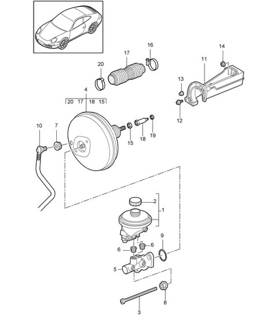 Diagram 604-000 Porsche 997 TURBO 2007年>> 车轮、制动器