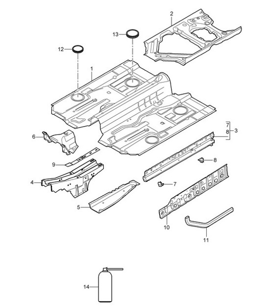 Diagram 801-020 Porsche Cayenne Turbo V8 4.8L Benzina 500 CV Carrozzeria