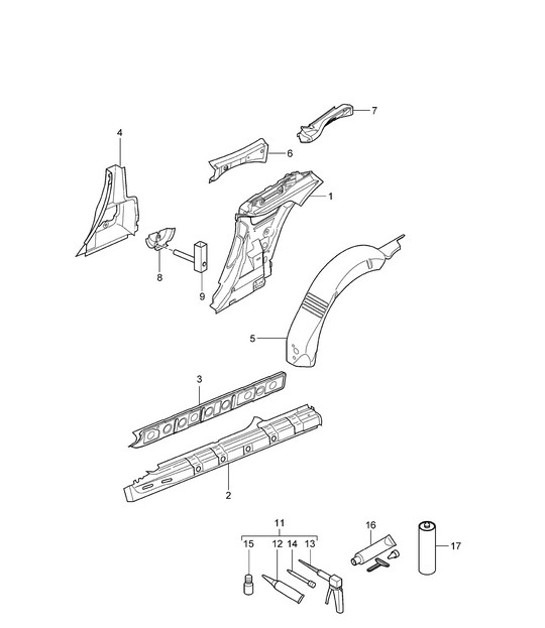 Diagram 801-060 Porsche Cayenne 3.0L Diesel 2007>> Carrocería
