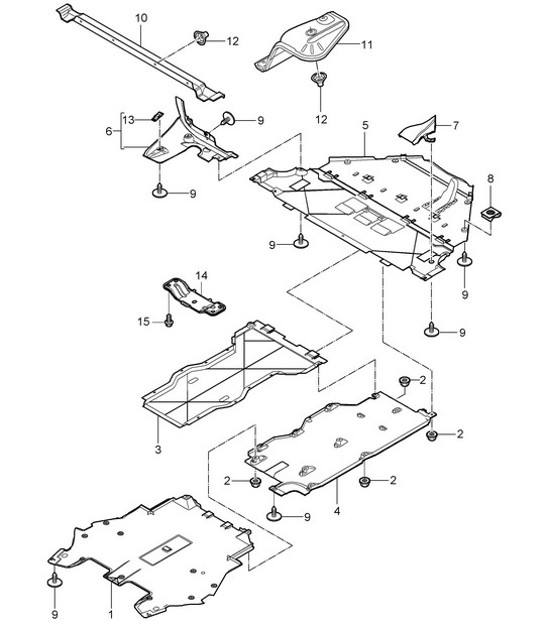 Diagram 801-070 Porsche 卡宴 S V6 3.0L 混合动力 380HP  车身