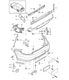Rear bumper 997.2 Carrera 2009-12