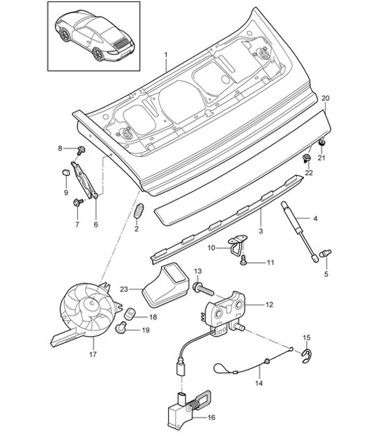 Diagram 803-005 Porsche 997 (911) MK1 2005-2008 Carrosserie