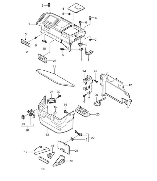 Diagram 807-001 Porsche Cayenne S V8 4.8L Essence 400 ch Carrosserie