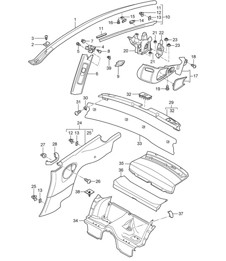Linings, Rear - TARGA - 997.2  2009-12