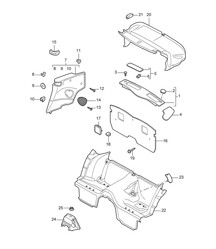 Linings, Rear - CABRIO - 997.2 Carrera  2009>>