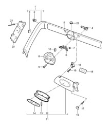 A-pillar / Windshield frame / Windshield frame / Sun vizors  997.2 Carrera 2009>>
