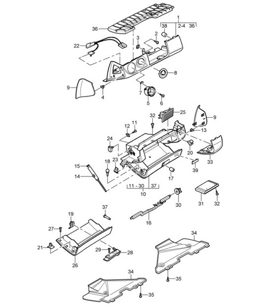 Diagram 809-003 Porsche Panamera 970 MK2 (2014-2016) Carrosserie