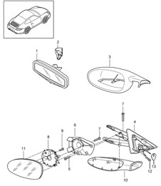 Binnenspiegel / Buitenspiegel 997.2 Carrera 2009-12