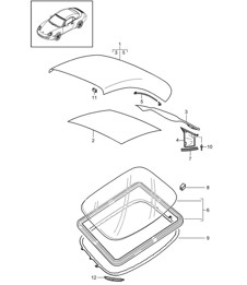 Convertible top covering / Roofliner 997.2 Carrera 2009-12