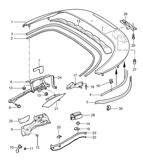 Diagram 811-013 Porsche Cayman S 3.4L 987C 2005-08 Carrozzeria