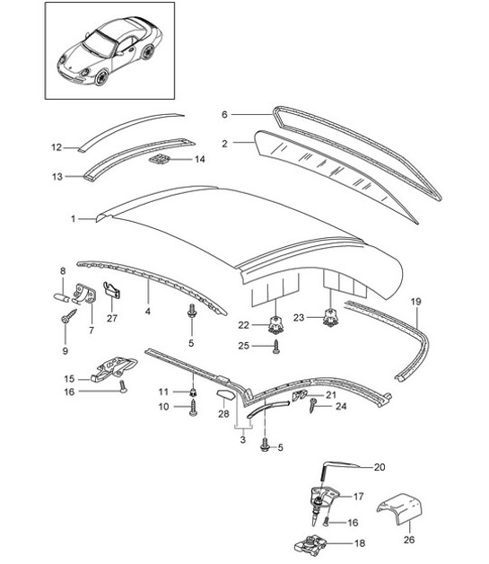 Diagram 811-016 Porsche 914 (1970-1976)  车身