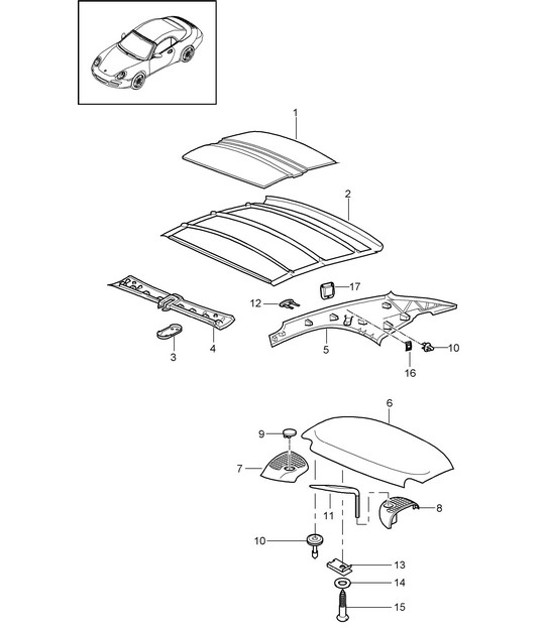 Diagram 811-017 Porsche Cayenne Turbo E-Hybrid V8 4.0L 739CV 