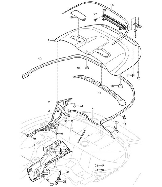 Diagram 811-045 Porsche Panamera 970 MK1 (2009-2013) Carrosserie