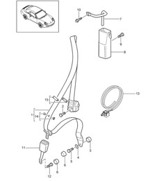 Veiligheidsgordel, Voor - CABRIO - 997.2 Carrera 2009-12