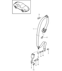 Cintura di sicurezza posteriore - COUPE - 997.2 Carrera 2009-12