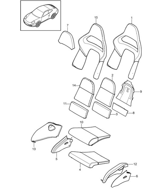Diagram 817-062 Porsche 955 Cayenne 3.2L V6 2003-06 Body