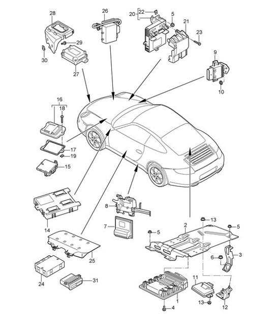 Diagram 901-003 Porsche Cayenne Turbo S 4.5L 2006>> Materiale elettrico