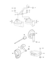 Fanfare / Signaalhoorn / Alarmsysteem 997.2 Carrera 2009-12