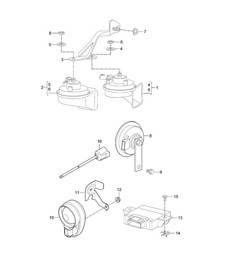 Fanfare / Signal horn / Alarm system  997.2 Carrera 2009-12