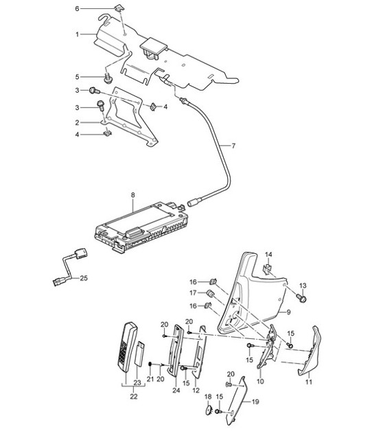 Diagram 911-010 Porsche Cayenne Turbo 4.5L 2003>> Electrical equipment