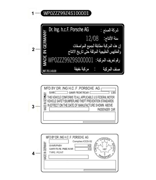 Diagram 003-010 Porsche Cayman 718C (982C) 2017>> Accessories & others 