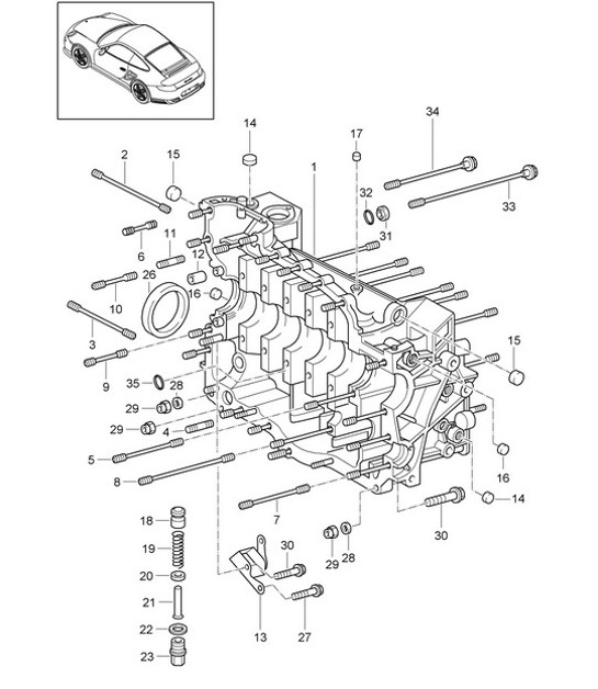 Diagram 101-008 Porsche 968 (1992-1995) Engine