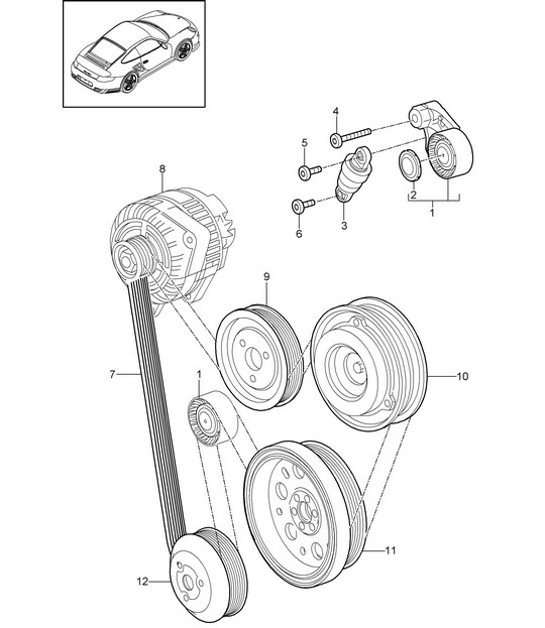 Diagram 101-010 Porsche 993 (911) C2 1994-97 Moteur